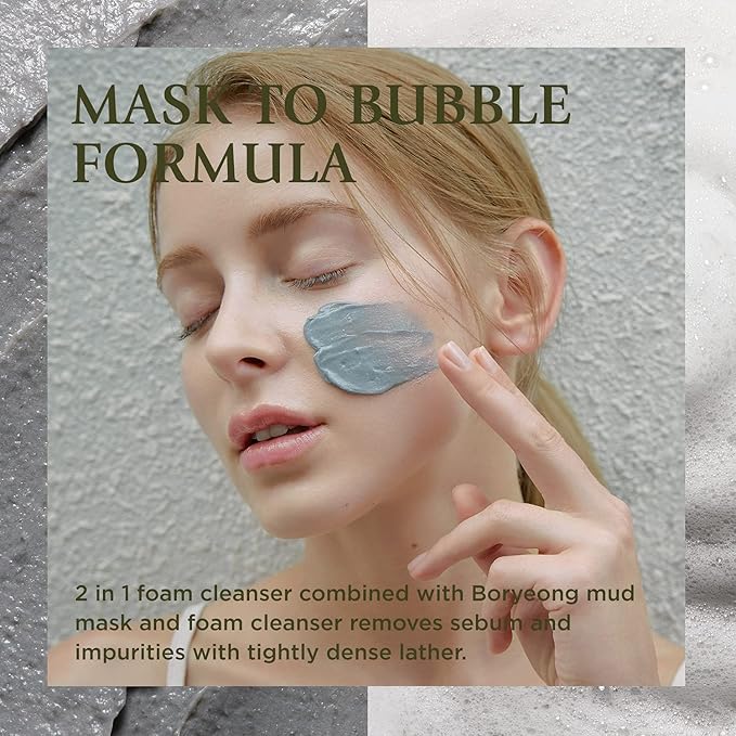Recovery Mud Pack to Foam Facial Cleanser for Sebum Control and Makeup Cleansing 110ml (3.72 fl.oz.) - 2-in-1 Foaming Cleanser for Pore Reduction, Hydrating and Pore Tightening