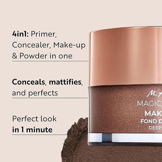 M. Asam Magic Finish Deep Teint Make-Up Mousse (1.01 Fl Oz) β 4in1 Primer, Foundation, Concealer & Powder With Buildable Coverage, Hides Redness And Dark Spots, Vegan, For Deeper Skin Tones