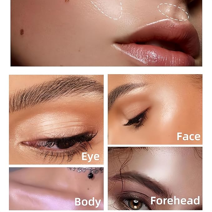 Shiny Face Highlighter Palette 6 Colors Shimmer Glow Finish Face Highlighter Powder Palette Long Lasting Sparkling Highlight Face Illuminator Makeup (Color 04)