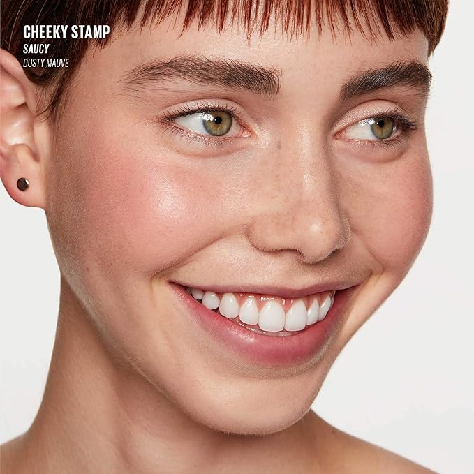 KAJA Blusher - Cheeky Stamp 02 Saucy | Buildable & Blendable Shade with Heart-shaped Applicator, Sunkissed Finish, Travel size, Hygienic, Suitable for Beginners, Portable, Korean Makeup, 0.17 Oz