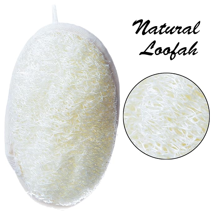6 Pack Premium Bath Loofah Pads - 6 Inch, 100% Natural Exfoliating Shower Sponge Scrubber, Perfect for Men & Women Body Wash, Luxurious Luffa Loofah Body Scrubber