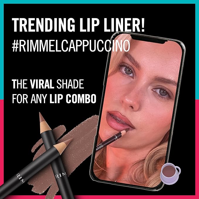 Rimmel Lasting Finish 8HR Soft Lip Liner Pencil - Vibrant, Blendable Formula to Lock Lipstick in Place for 8 Hours - 120 Pink Candy, .04oz,Pack of 1