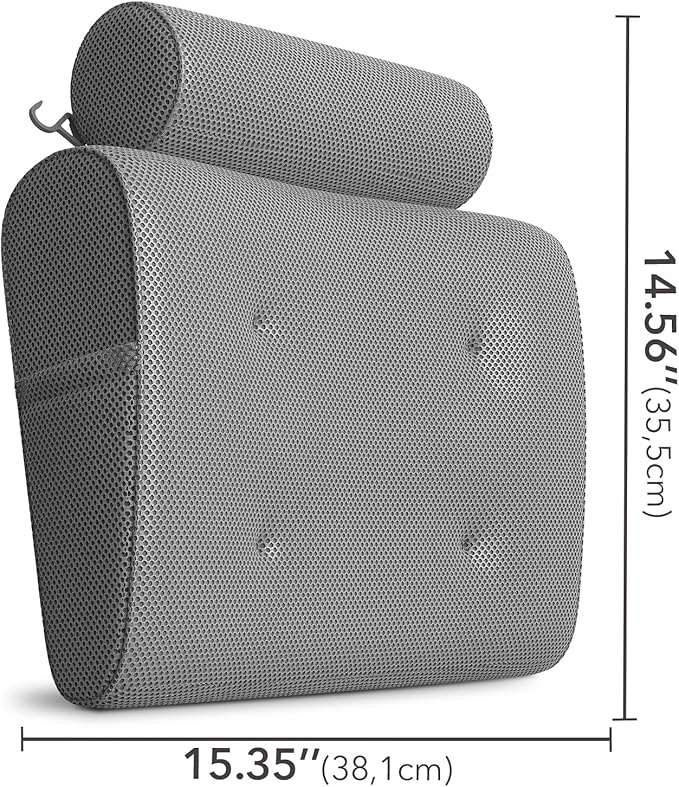 Everlasting Comfort Luxury Bath Pillow - Head, Neck, Back Soft Cushion for Bathtub, Spa & Relaxation