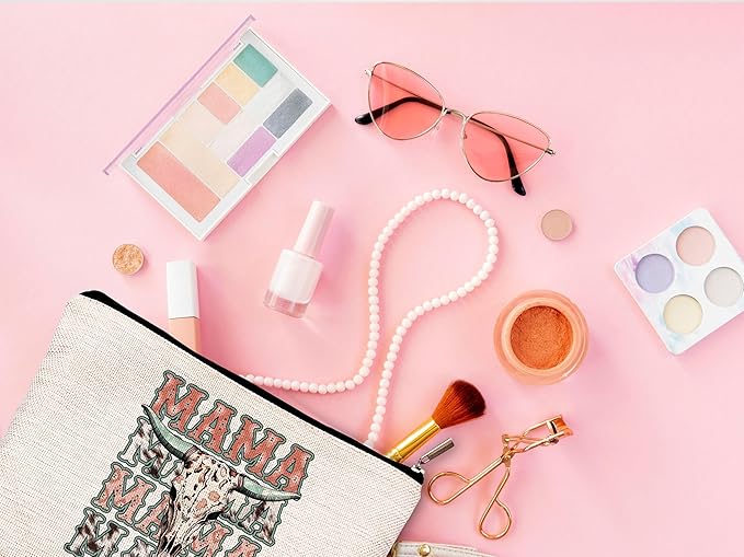 Western Mama Makeup Bag,Mama Gifts Makeup Bag,Mama Cosmetic Bags With Zipper,Western Stuff for Women,Mama Birthday Gifts
