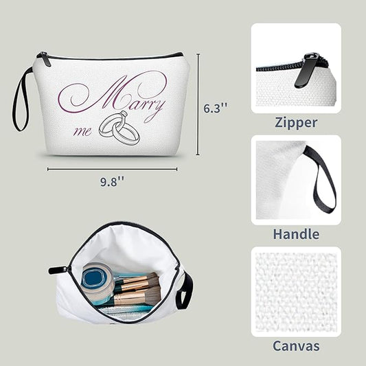 Bachelorette Gifts for Bride,Engagement Gifts,Bridal Shower Gifts for Bride To Be,Small Cosmetic Travel Makeup Bag,Bride Makeup Bag,Engaged Gifts,Bridal Shower Gifts,Funny Engagement Gifts