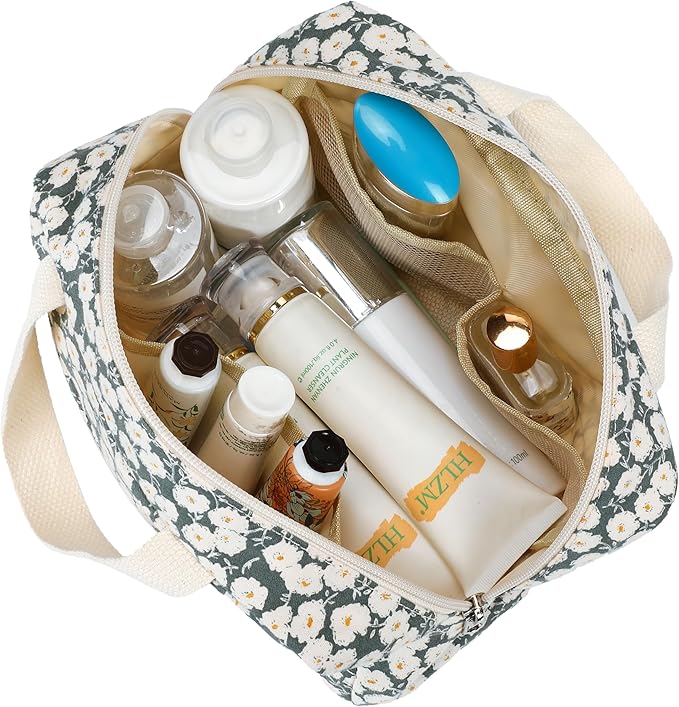 Makeup Bag for Women Cosmetic Bag Large Make Up Organizer Travel Toiletry Bags Waterproof Zipper Tote Pouch Purse for Girls