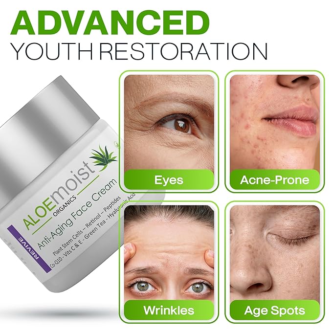 Advanced Retinol Cream for Face | Revive Anti Aging Face Cream for Women & Men - Topical Retinoid Wrinkle Repair Day or Night Moisturizer β Organic Retinol Facial Moisturizer for Aging Skin Care