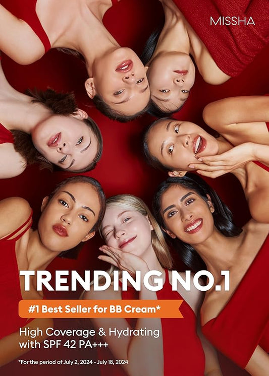 MISSHA M Perfect Cover BB Cream No.21 Light Beige - Light with Cool Undertone SPF 42 PA +++1.69 Fl Oz - Tinted Moisturizer with SPF