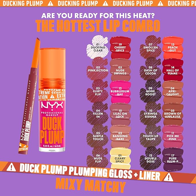 NYX PROFESSIONAL MAKEUP Duck Plump Plumping Lip Liner, Matte Pencil With Up To 10HR Wear, Beige Boost (Beige Brown Lip Liner)