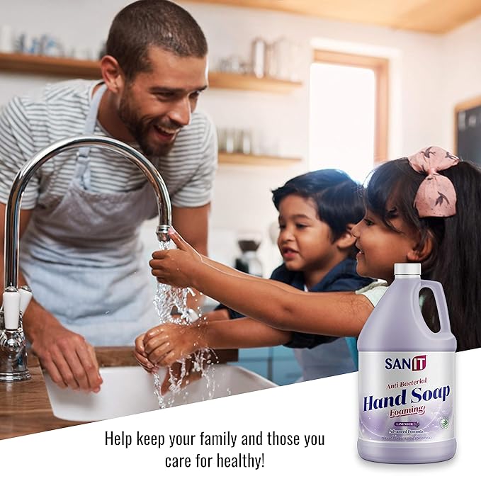 Sanit Antibacterial Foaming Hand Soap Refill - Advanced Formula with Aloe Vera and Moisturizers - All-Natural Moisturizing Hand Wash - Made in USA, Lavender, 1 Gallon