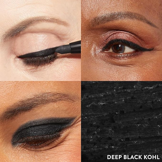 LAURA GELLER NEW YORK Kajal Longwear Kohl Eyeliner Pencil with Caffeine, Smooth & Blendable Makeup, Deep Black