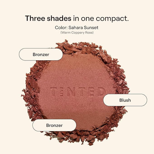 Live Tinted Huebeam Gradient Blushing Bronzer - Lightweight, Highly-Pigmented, Buildable & Blendable - Sunkissed, Glowy, Even Toned Skin Face Blush and Bronzer - Sahara Sunset