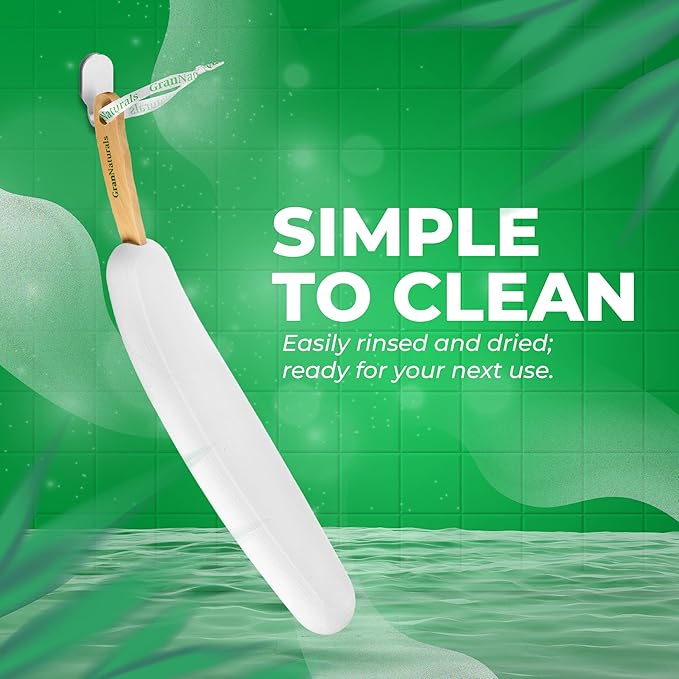 GranNaturals Lotion Applicator for your Back, Feet, and Legs - Sunscreen Applicator - Long Curved Easy Reach Body Brush for Suntan, Sunless Self-Tanning, Skin Cream, Acne, Body Wash - Elderly Aid
