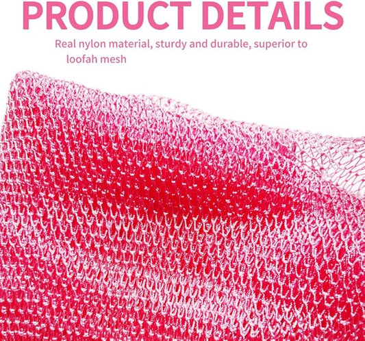 African Net Sponge Authentic, African Exfoliating Sponge Real African Net Black Owned, African Bath Sponge Back Scrubber, Body Exfoliator Shower Bath Accessories (Pink)