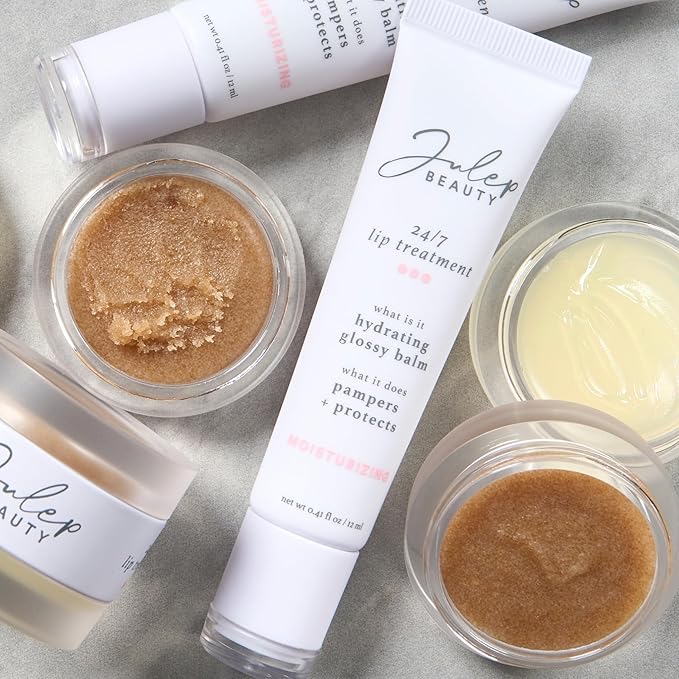 Julep 24/7 Lip Treatment Hydrating Glossy Balm Lip Mask Trio β Barely There, Gotta Glow, Pink and Polished β For Moisturized, Hydrated Lips β Vegan & Cruelty-Free