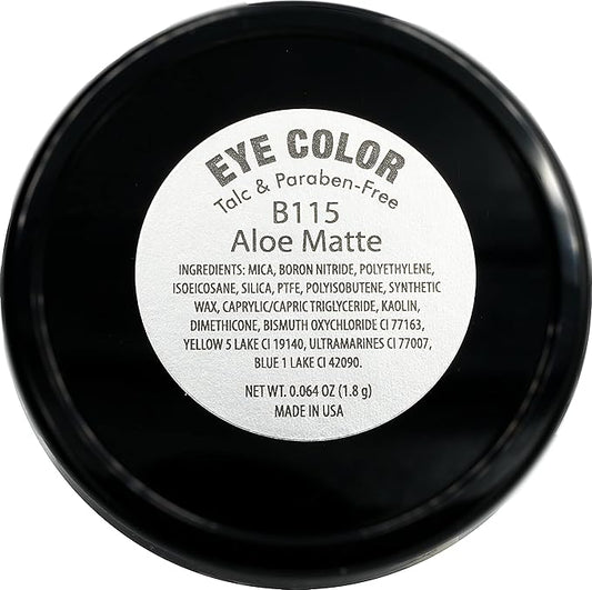 Aloe Matte Turquoise Teal Green Soft Pressed Powder Single Vegan Eyeshadow; Talc, Paraben & Cruelty Free