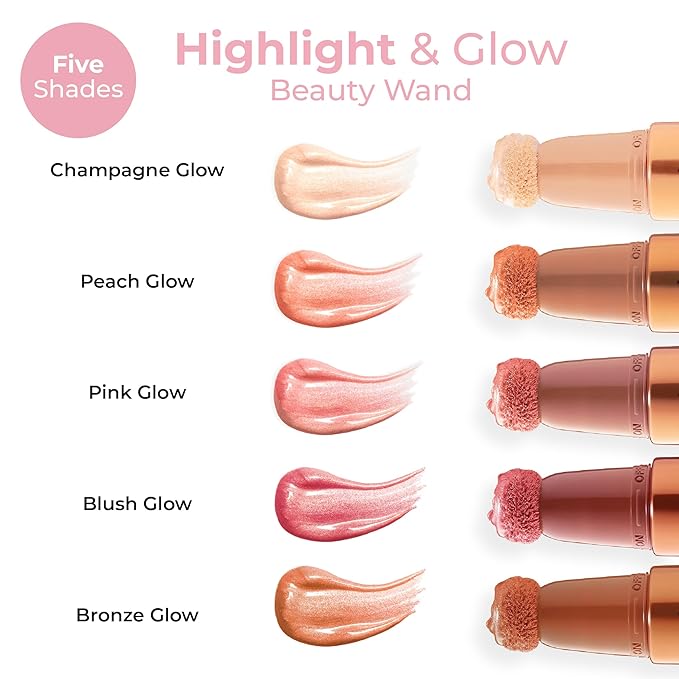MCoBeauty Highlight & Glow Beauty Wand, Pink Glow, Luminous Highlight for Radiance Skin, Vegan, Cruelty Free Cosmetics