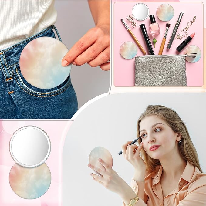30 Pcs Small Round Mirrors Bulk Party Favors 2.75 Inch Pastel Compact Mirror Gifts for Women Birthday Appreciation Party Favors Portable Purse Mirrors Games Prizes
