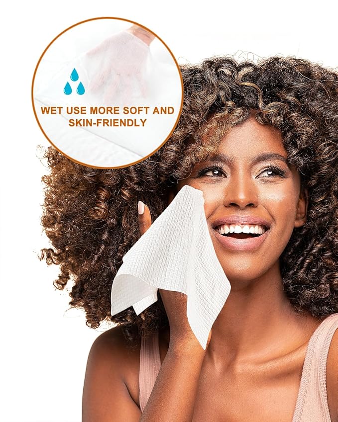 Disposable Face Towel,Biodegradable Facial Towels 9.8"×9.8",20 Count Extra Thick Soft Large Travel Clean Facial Towels Plant Fiber Facial Washcloth Dry Wipes for Sensitive Skin,Travel,Makeup Remover