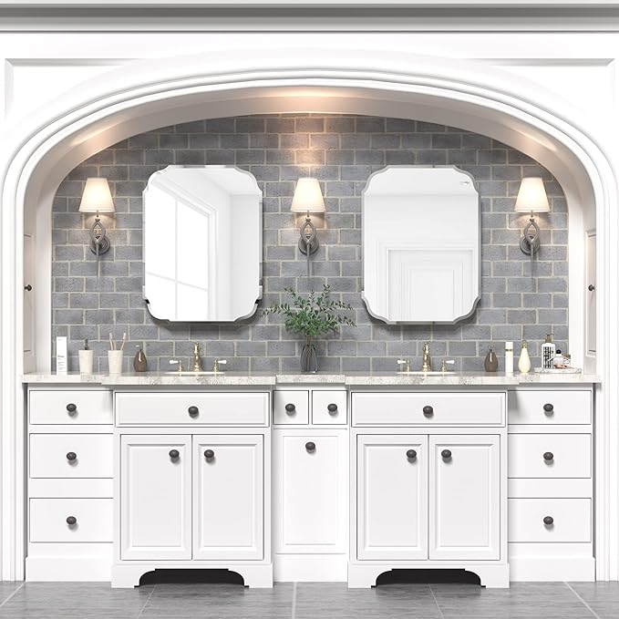 Silver Wall Mirror-Beveled Edge Frameless Mirror for Bathroom, Vanity, Bedroom, Rectangle Mirror οΌ18X24inchοΌ