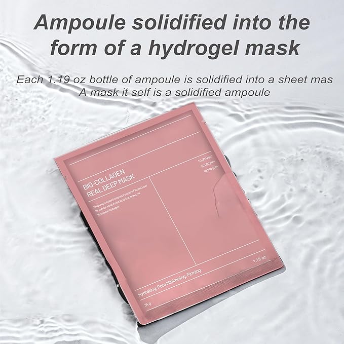 Bukamkom๏ผ8pcs Collagen Face Mask, Hydrogel Overnight Face Mask for Hydration & Soothing, Hydrogel Collagen Facial Mask, Face Masks Facial Masks Skincare