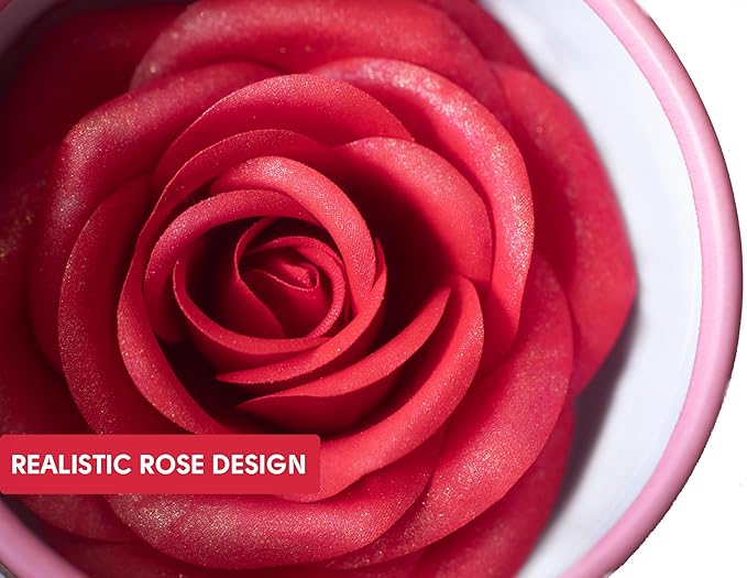 3D petal rose makeup blush gift highlighter Rare beauty blush rubor forma de rosa real rose flower red blush (Red Rose)