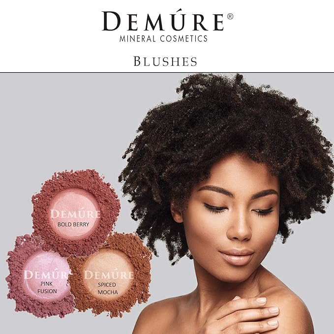 Demure Mineral Blush Makeup Powder | Bold Berry | Loose, Natural, Professional, Cruelty Free