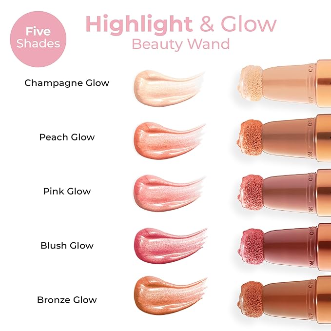 MCoBeauty Highlight & Glow Beauty Wand, Blush Glow, Luminous Highlight for Radiance Skin, Vegan, Cruelty Free Cosmetics