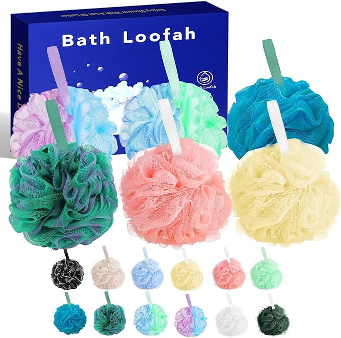 Bath loofah,Bath Sponge,Shower loofahs Shower Sponge for Women and Men,Pack of 6