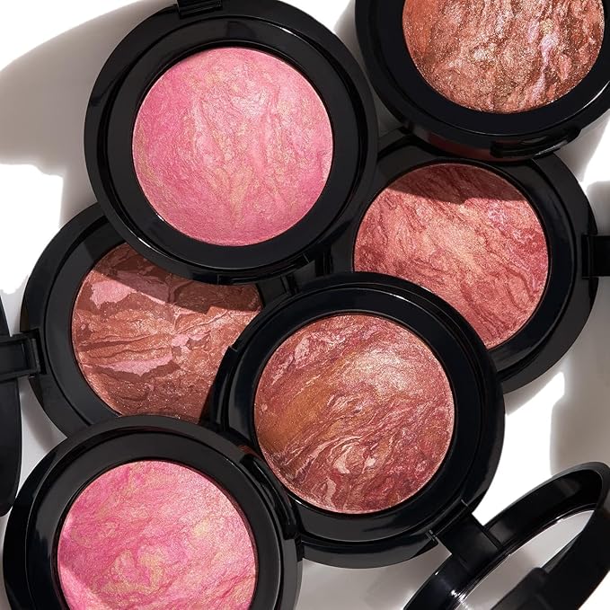 LAURA GELLER NEW YORK Baked Blush-n-Brighten Marbleized Blush for Cheeks - RosΓ© All Day - Natural Finish - Buildable Color