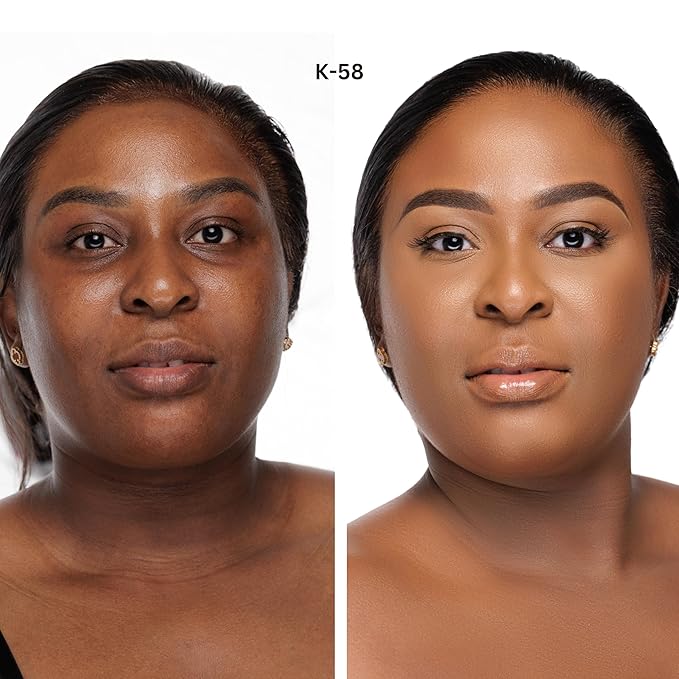 soft matte powder (K-58. Medium deep with warm bronze undertone)