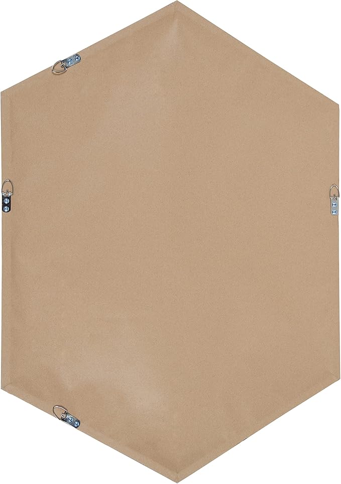 Kate and Laurel Laverty Modern Framed Hexagon Mirror, 22" x 31", Black, Contemporary Geometric Wall Decor