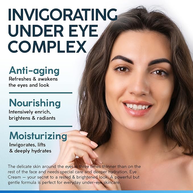 NUVADERMIS Caffeine Eye Cream with Retinol & Hyaluronic Complex β Anti-Aging Treatment β 1.7 oz β Made in the USA