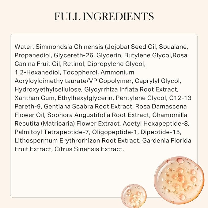 1% Retinol Face Oil with Firming, Smoothing & Glowingβ Retinol Serum for Face, Lightweight Squalane Facial Oil for Fine Lines, Texture & Anti-Aging, Gentle for All Skin 1.01 fl oz