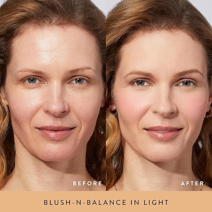 LAURA GELLER NEW YORK 40+ Club Blush-n-Balance 3pc Kit: Baked Balance-N-Brighten Color Correcting Foundation, Light + Retractable Kabuki Brush + Baked Blush-N-Brighten, Tropic Hues