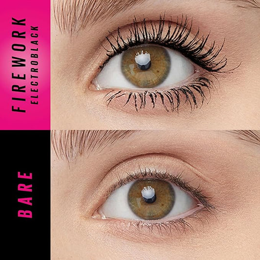 Maybelline Lash Sensational Firework Washable Mascara, Lengthening & Volumizing Mascara for up to 24HR wear, Electro Black, 1 Count
