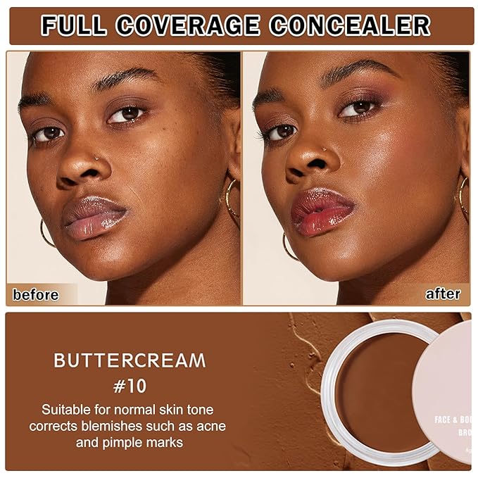 Under Eye Concealer for Dark Circles Color Correcting,Pro Concealer Full Coverage Tattoo Cover up Makeup,Under Eye Brightener,Long-lasting Corrector de Ojeras (10 Buttercream)