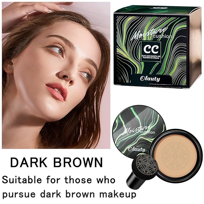 Mushroom Head Air Cushion CC Cream Foundation, BB Cream Concealer Lasting Makeup Foundation, Waterproof Oil Control Long-Lasting Nude Makeup, Even Skin Tone Primer