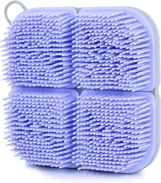 OWIIZI Silicone Loofah Gentle Exfoliating Body Scrubber Food-Grade Soft Lather Well Bath Scrub Brush for Shower or Face