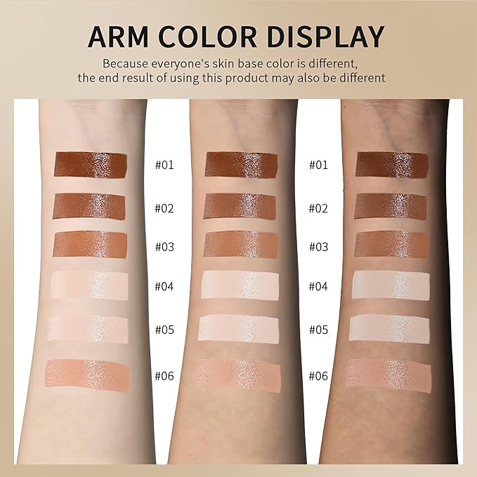 6 Colors Foundation Stick Serum Boosted Skin Concealer, Moisturizing Serum Lightweight Contour Foundation Face Stick for Women (03)