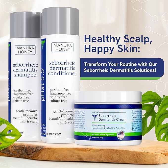 pHat 5.5 Seborrheic dermatitis Moisturizing Cream & Face Lotion for Women - Soothing Redness for Face & Body Cream - Hydrating for Dry Skin & Anti Itch Lotion (8oz)