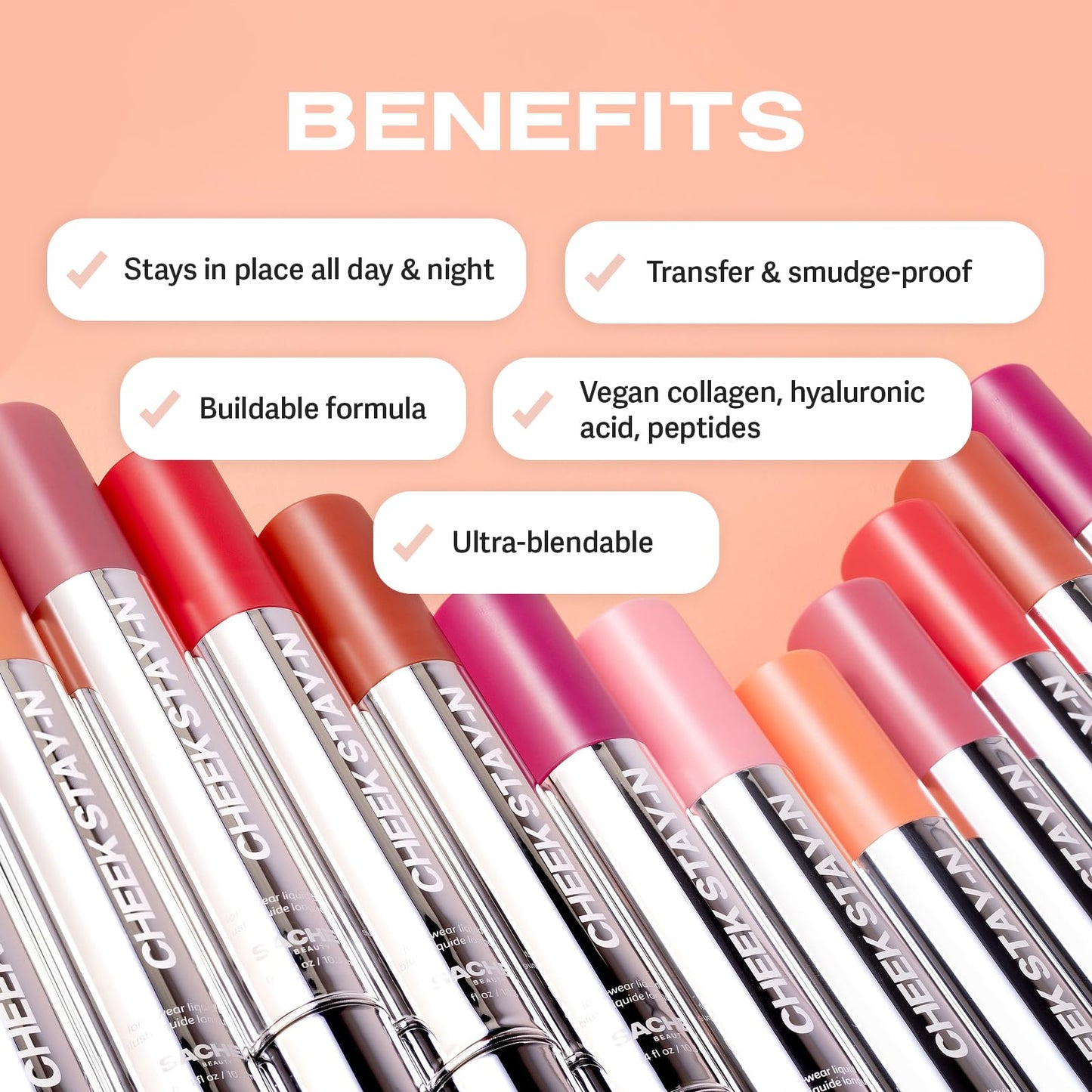 Sacheu Cheek STAY-N Liquid Blush for Cheeks β High Pigment, Buildable, Lightweight Cream Blush Infused With Squalane, for Dewy & Radiant Flushed Cheeks β Long-lasting & Cruelty Free, I'm Guilty