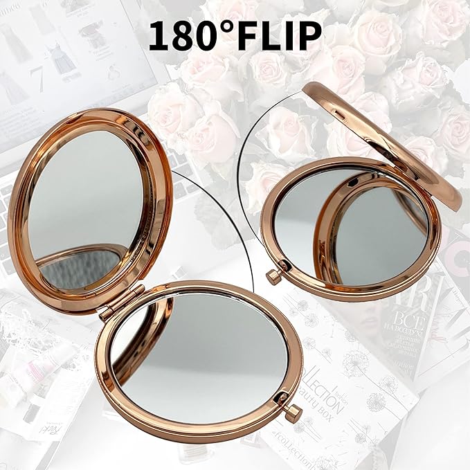 21th Birthday Gifts for Girls, Sweet 21th Birthday for Niece Bestie Sister Daughter BFF, Rose Gold Compact Mirror Inspirational Gifts