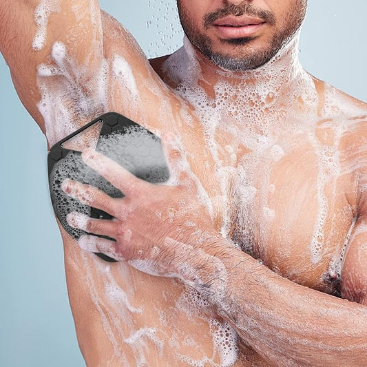 Soft Silicone Exfoliating Body Scrubber, Shower Scrubber for Body, Easy Cleaning & Exfoliation Grip Shower Brush with Hanging Hole for Oily, Dry, Normal, and Sensitive Skin Types οΌ2pcsοΌ