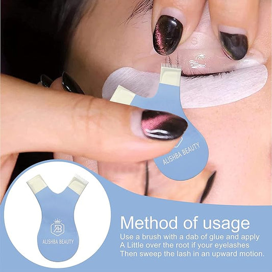 ALISHBA BEAUTY STAINLESS STEEL EASY LIFT Y-COMB SHAPE LASH LIFT BRUSH LASH LIFT PERM TOOL, TINT TOOL, EYELASH LIFT & MAKEUP BEAUTY TOOL FOR LASH GRAFTING YCOMB TOOL (SKY BLUE)