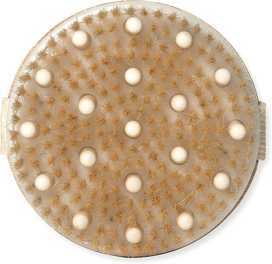 AKOAK Wet or Dry Brushing Body Brush,Gentle Massage Nodes Natural Bristle Body Brush,Exfoliate Skin,Cellulite Treatment, Stimulates Circulation and Glowing Skin