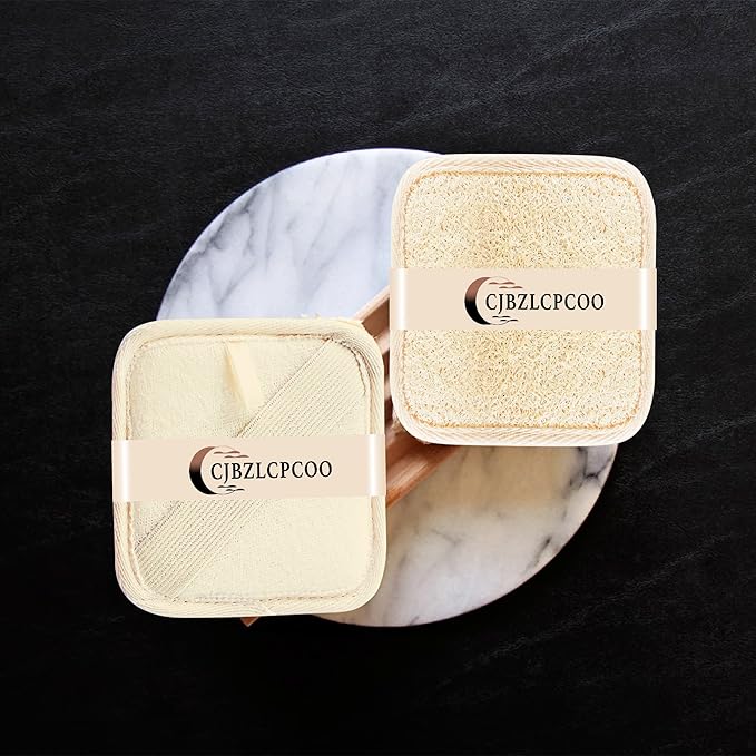 Natural Real Egyptian Shower Loofah Sponge Body Scrubber Provide a Refreshingly - Deep Clean to Your Face & Body -5 x 5 Inch-3Pack