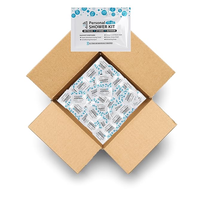 Compact Personal Shower Kit To-Goβ Your Hygiene Companion for Travel, Gym, and Outdoor Adventures (100)