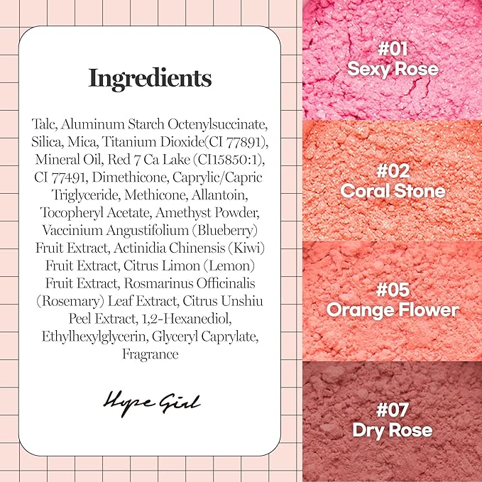 Hope Girl 3D Powder Blusher 0.17oz (Orange Flower)