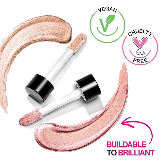 wet n wild MegaGlo Hello Halo Liquid Highlighter Makeup, Shimmer, Glow Halographic (Pack of 2)